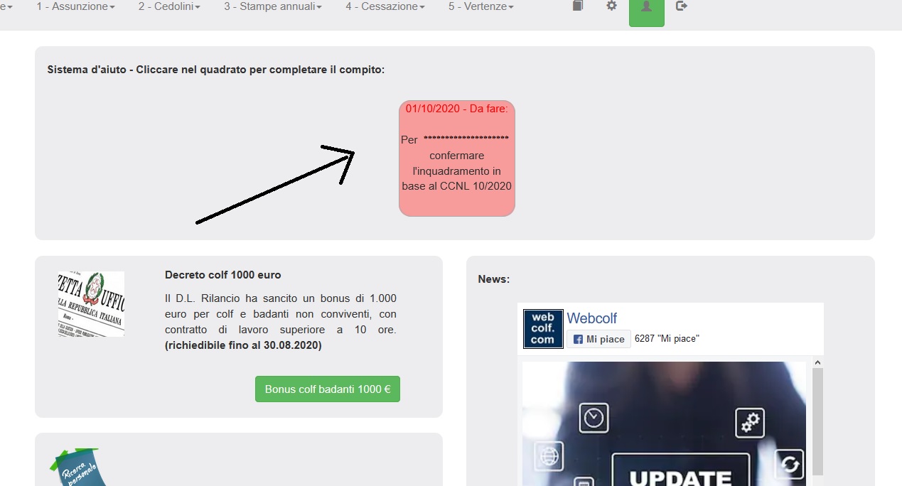 Aggiornamento Webcolf con il nuovo contratto colf e badanti 2020 Aggiornamento Webcolf con il nuovo contratto colf e badanti 2020